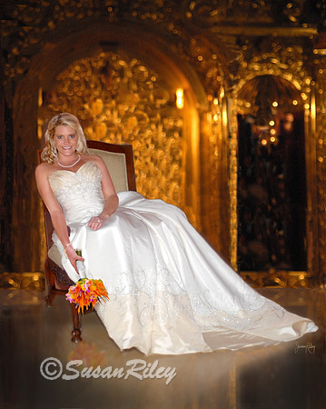 Bride in cathedral setting with flowers