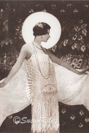 Model wearing Chanel gown