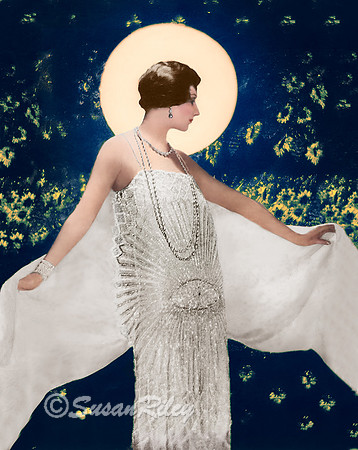 Model wearing Chanel gown